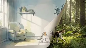 2D/3D Mixed-Dimension Illusion Room