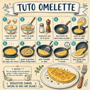 French Omelette Tutorial Poster
