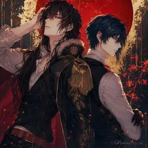 Back-to-Back Dark Bishounen Portrait