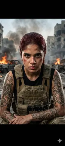 Cinematic Military Woman Portrait