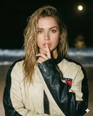Candid Celebrity Flash Photo on a Night Beach