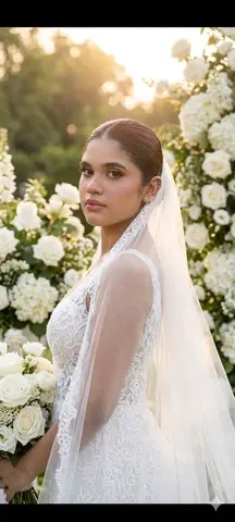 Realistic Bridal Garden Portrait