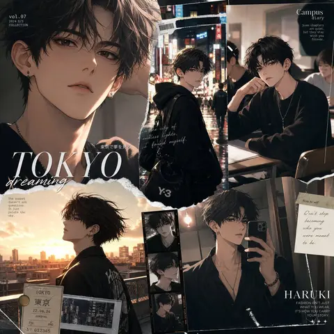 Hollywood Luxury Anime Fashion Portrait