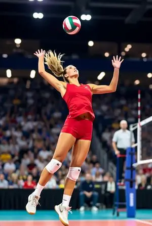 Ultra-Photoreal Volleyball Action Shot
