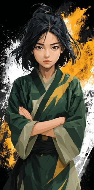Anime Martial Arts Girl Illustration