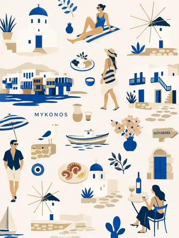 Flat-Vector City Lifestyle Collage