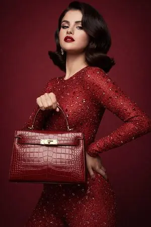8K Studio Fashion Portrait in Red Jumpsuit