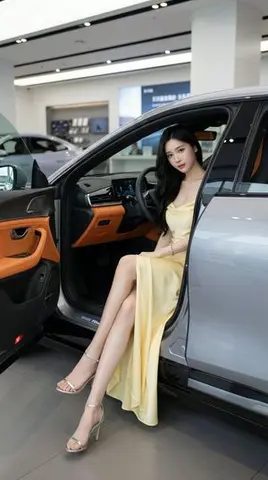 High-Quality Photo of Elegant Chinese Woman in Luxury Car