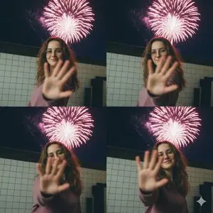 Vintage Digicam Quad-Split Collage with Motion Blur