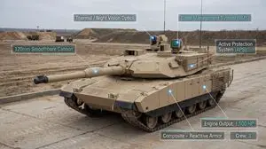 Modern Combat Tank Infographic Prompt