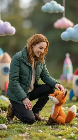 Photorealistic Human and Felt Fox Hybrid