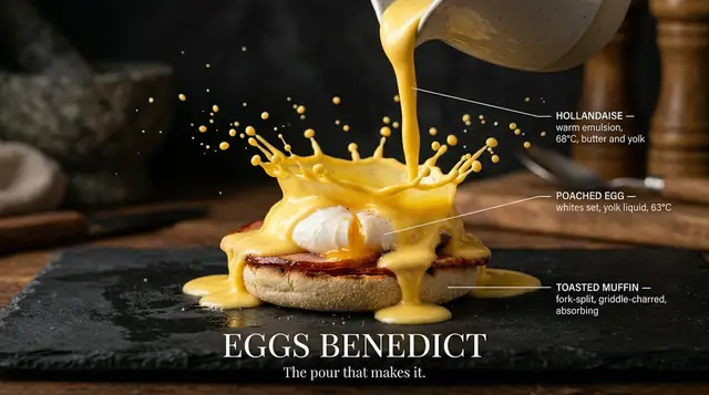 [DISH] at the precise moment of a dramatic [LIQUID]