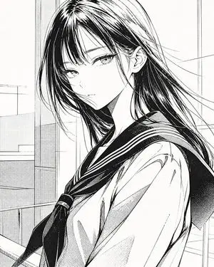 Censored Manga Schoolgirl Portrait