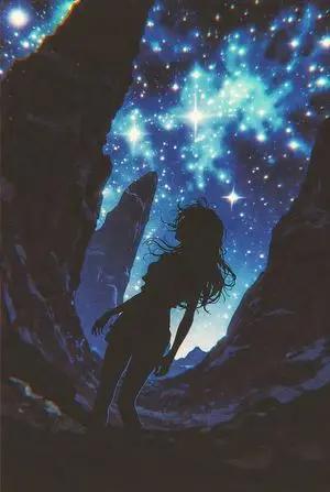 Retro Anime Silhouette Prompt