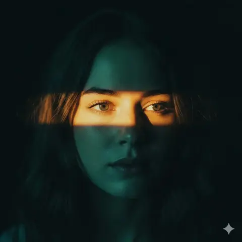 Ultra-realistic cinematic portrait of a young woman with soft