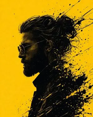 Graphic Novel Ink Splatter Portrait