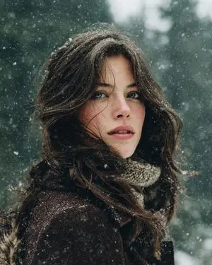 Cinematic Winter Forest Portrait Prompt
