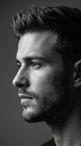 Dramatic Black and White Male Portrait