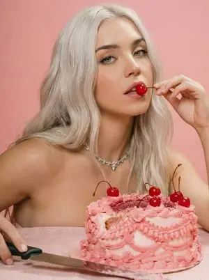 Pink Aesthetic Coquette Birthday Cake Editorial Portrait