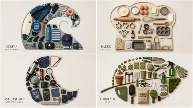 Themed Knolling Flat-Lay Grid