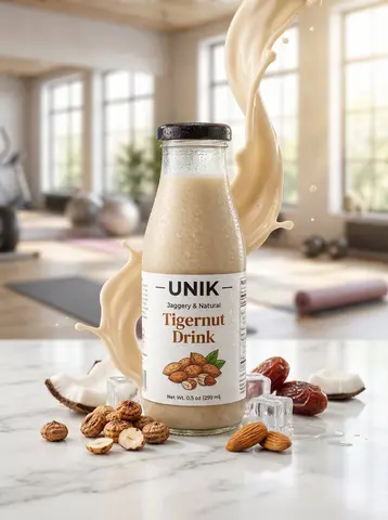 Ultra-realistic lifestyle beverage advertisement featuring a chilled bottle of