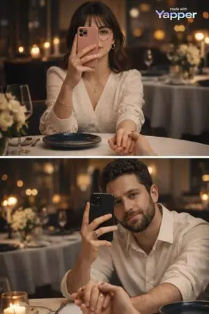 Split-Screen Dinner Date Composition