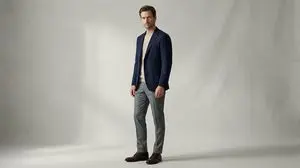 Fashion Magazine Style Photo of a Male Model in Office Casual