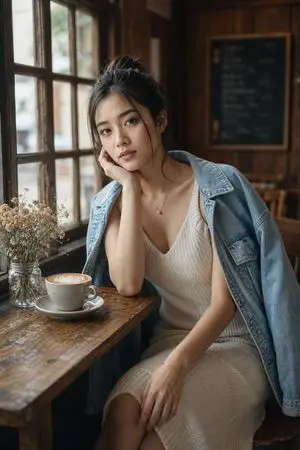 Cozy Café Window Portrait