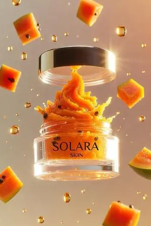 Hyperrealistic Luxury Product Photography of Papaya Scrub