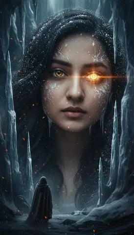 Surreal Cinematic Fantasy Portrait with Fire and Ice