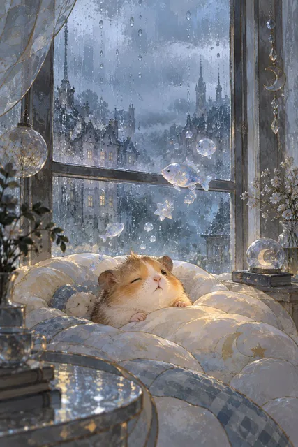 Comic / Storyboard - Rainy Morning Hamster Glass Art