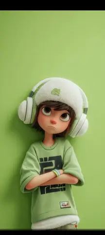 A stylized 3D cartoon character of a young boy