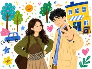 Doodle Couple Lifestyle Illustration