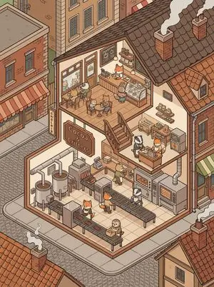 Isometric 2.5D Architectural Slice Illustration of an Animal Community