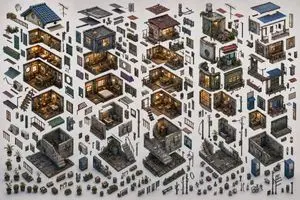 Isometric Exploded Urban Asset Sheet
