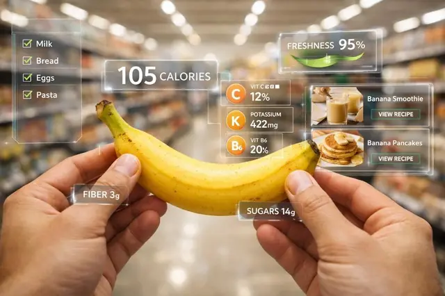 Ultra Realistic Photography Blended with Futuristic Ar Technology Person Holding Fresh Fruit