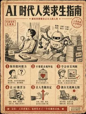 Retro AI Survival Guide Poster