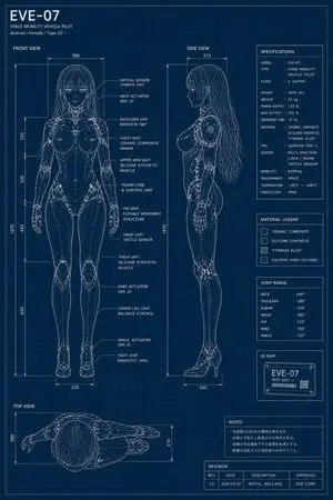 EVE-07 Android Blueprint Sheet