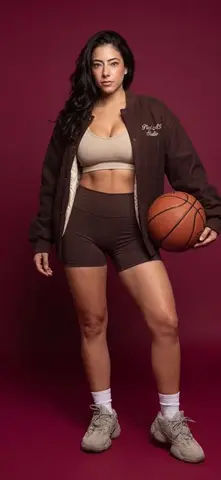 Athletic female portrait in studio