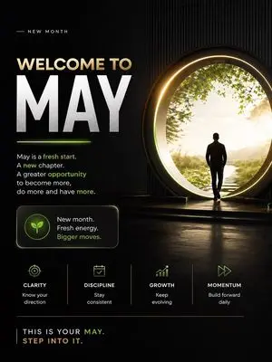 Motivational Welcome to May Poster
