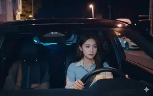 Night Drive Cinematic Portrait