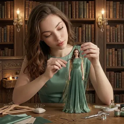 A hyper-realistic cinematic scene of a young woman sitting