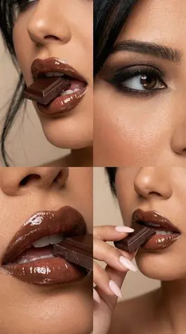 Luxury Editorial Beauty Macro Series with Chocolate