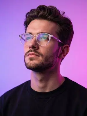 Cyber-modern portrait with neon lighting