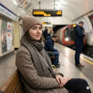 Introspective London Underground Portrait