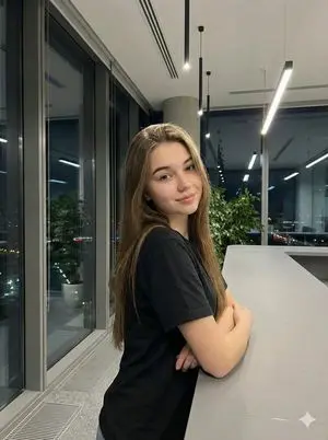 Realistic Corporate Portrait in a Modern Office at Night