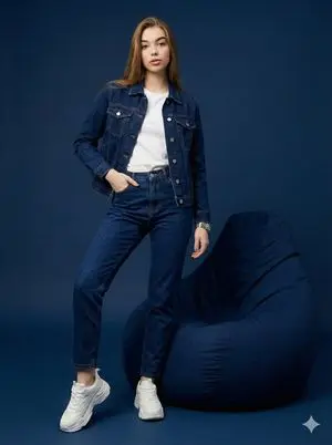 Hyper-Realistic Navy Fashion Photoshoot