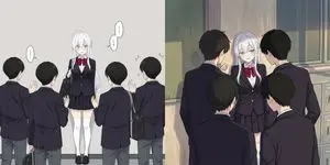 Girl cornered by three male students