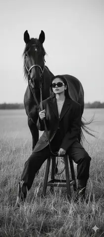 Cinematic Black-and-White Editorial Fashion Prompt