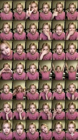 Extreme Lo-Fi Webcam Contact Sheet (Rosé Blackpink)
